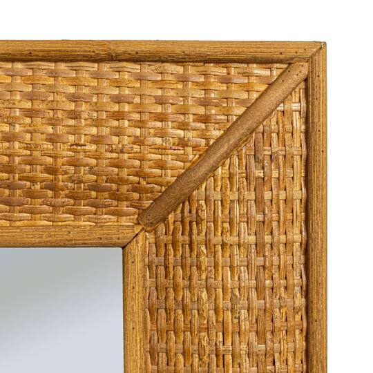 Hello Honey® 26" Natural Rectangle Wall Mirror with Rattan Detail